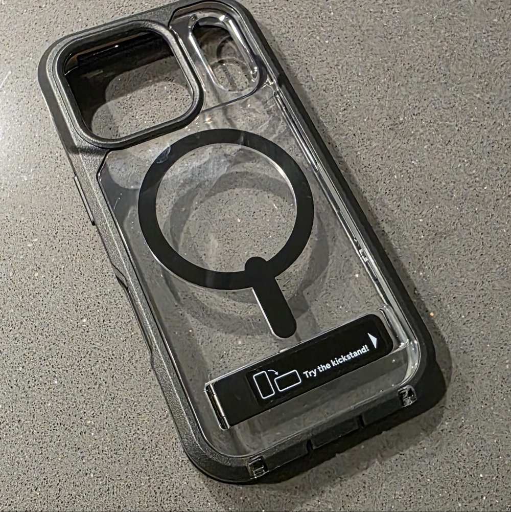 Zagg Rainier 17 PRO Clear Black Phone Case with Kickstand
